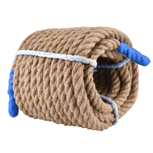 20mm x 20m Natural Jute Rope - Heavy-Duty Outdoor Tug of War & Rock Climbing Rope