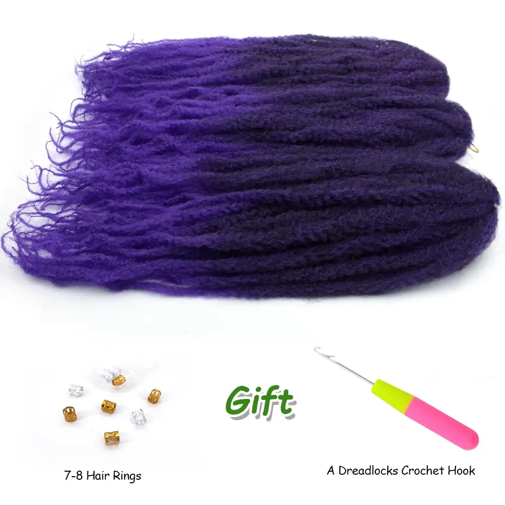 24 inch Marley Hair For Twists Long afro kinky Twist Marley braiding hair Extension Synthetic Fiber Marley Braid Crochet Hair(1B/Purple)