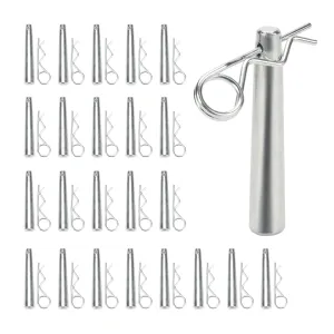 24 Sets Galvanized Iron Conical Coupler Pins with R Clip, Stage Light Truss Accessories Lighting Trusses Replace Parts, Cotter Pins Assortment Kit Heavy Duty Hitch Pins, 2.7 in (24, Medium)