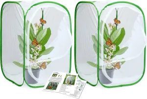 24" Insect and Butterfly Habitat Monarch Butterfly Enclosure for Caterpillars Pop Up 24 Inches Tall Pack of 2