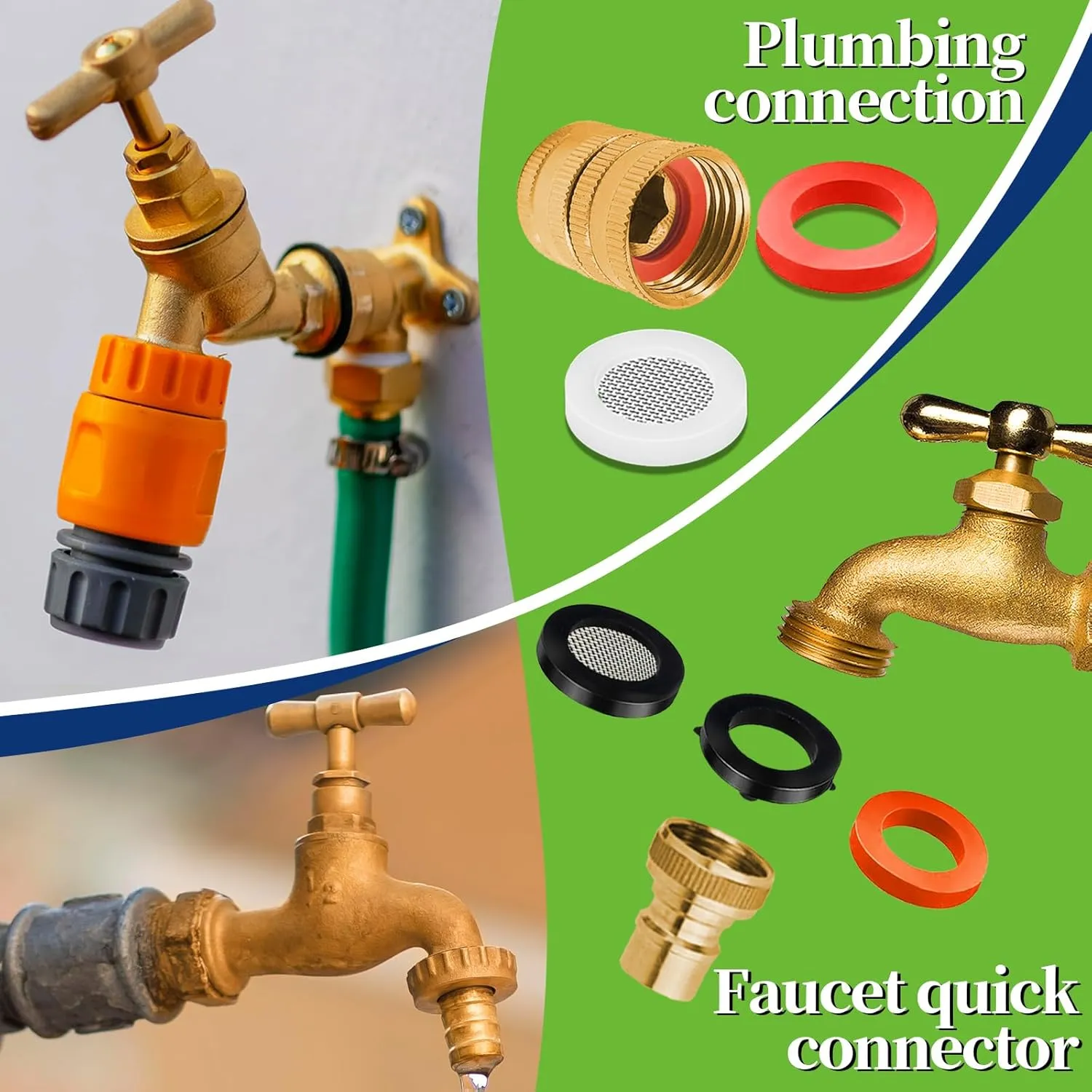 258 Pcs 2-in-1 Spigot Washer & Hose Gasket Kit for Assorted Outdoor Faucet Garden Hose Valve Stem Worn Out Plumber Outside Faucet Bib Shower Gasket Repair Set