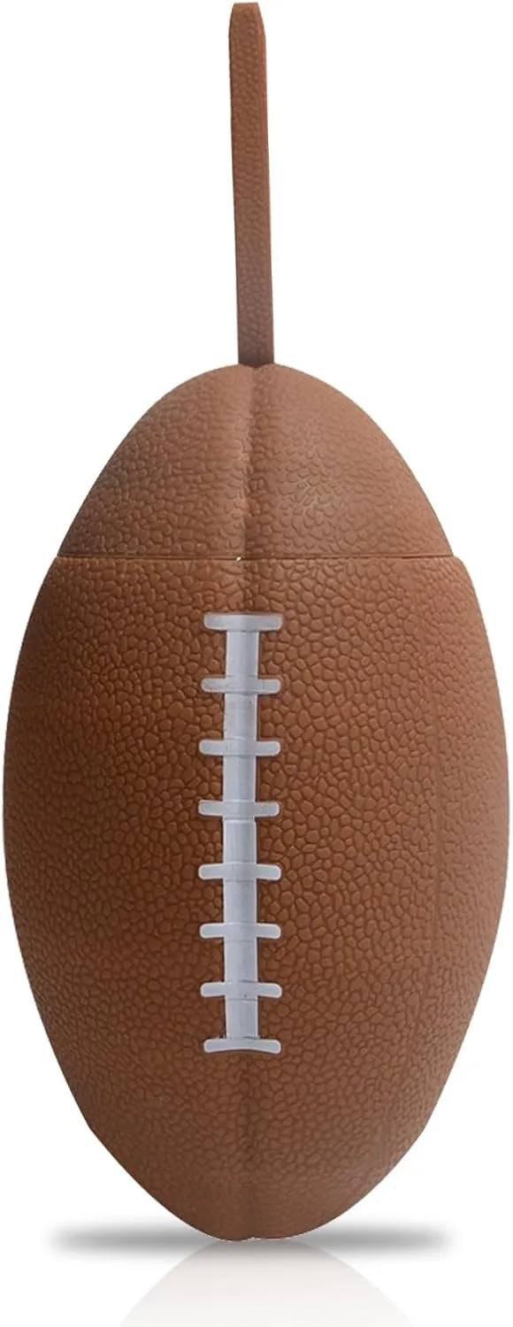 26oz Collapsible Silicone Water Bottle in Football Shape - Lightweight, Durable & Portable Drink Bottle for Sports, Outdoor, Travel, and Tailgating - Gift for Football Fans (Brown)