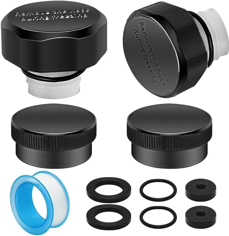 2PCS ASSE 1019-A Repair Kit, Vacuum Breaker Replacement, Anti Siphon Valve Repair Kit ASSE 1019, 2PCS Outdoor Faucet Repair Kit(Black) with 2PCS 3/4"GHT Water Hose End Caps(Black)