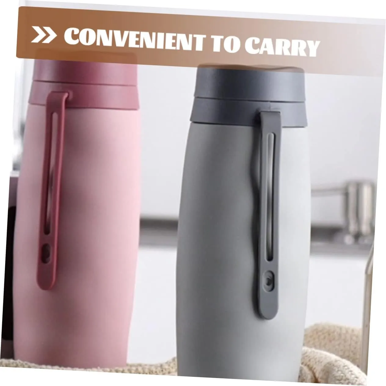 2pcs Silicone Travel Collapsible Bottle Water Cup Compact Reusable Space Saving