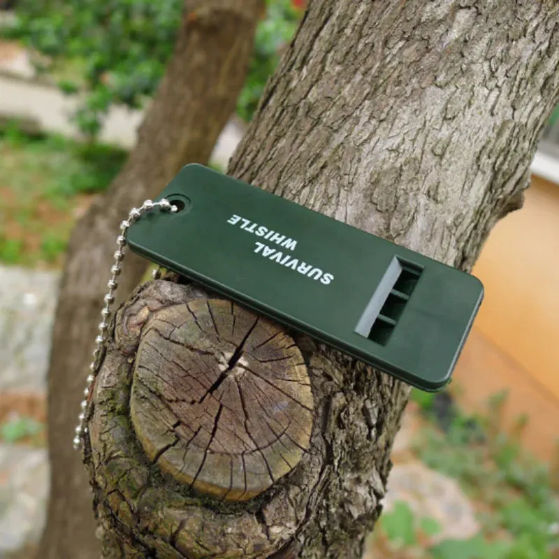 2Pcs/set Survival Whistle First Aid Kits Outdoor Emergency Whistling Signal Rescue Camping Hiking Outdoor Referee Multi-audio