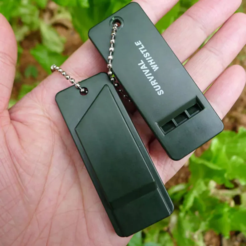 2Pcs/set Survival Whistle First Aid Kits Outdoor Emergency Whistling Signal Rescue Camping Hiking Outdoor Referee Multi-audio