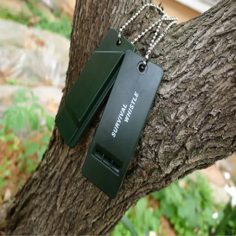 2Pcs/set Survival Whistle First Aid Kits Outdoor Emergency Whistling Signal Rescue Camping Hiking Outdoor Referee Multi-audio