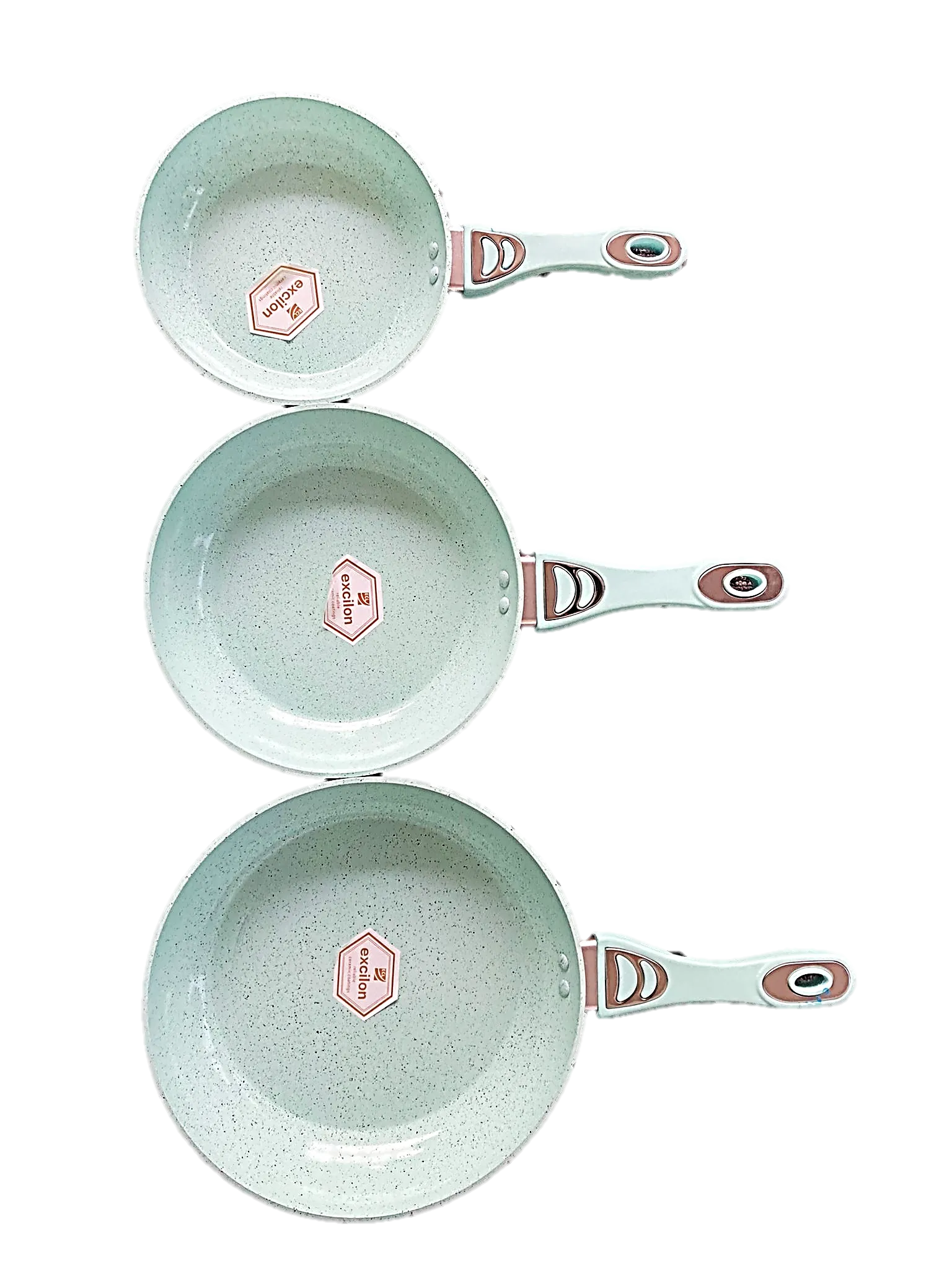 3 Frying Pan COMBO with marble coating- Juego de 3 Sartenes de Aluminio Fundido con cobertura de Marmol