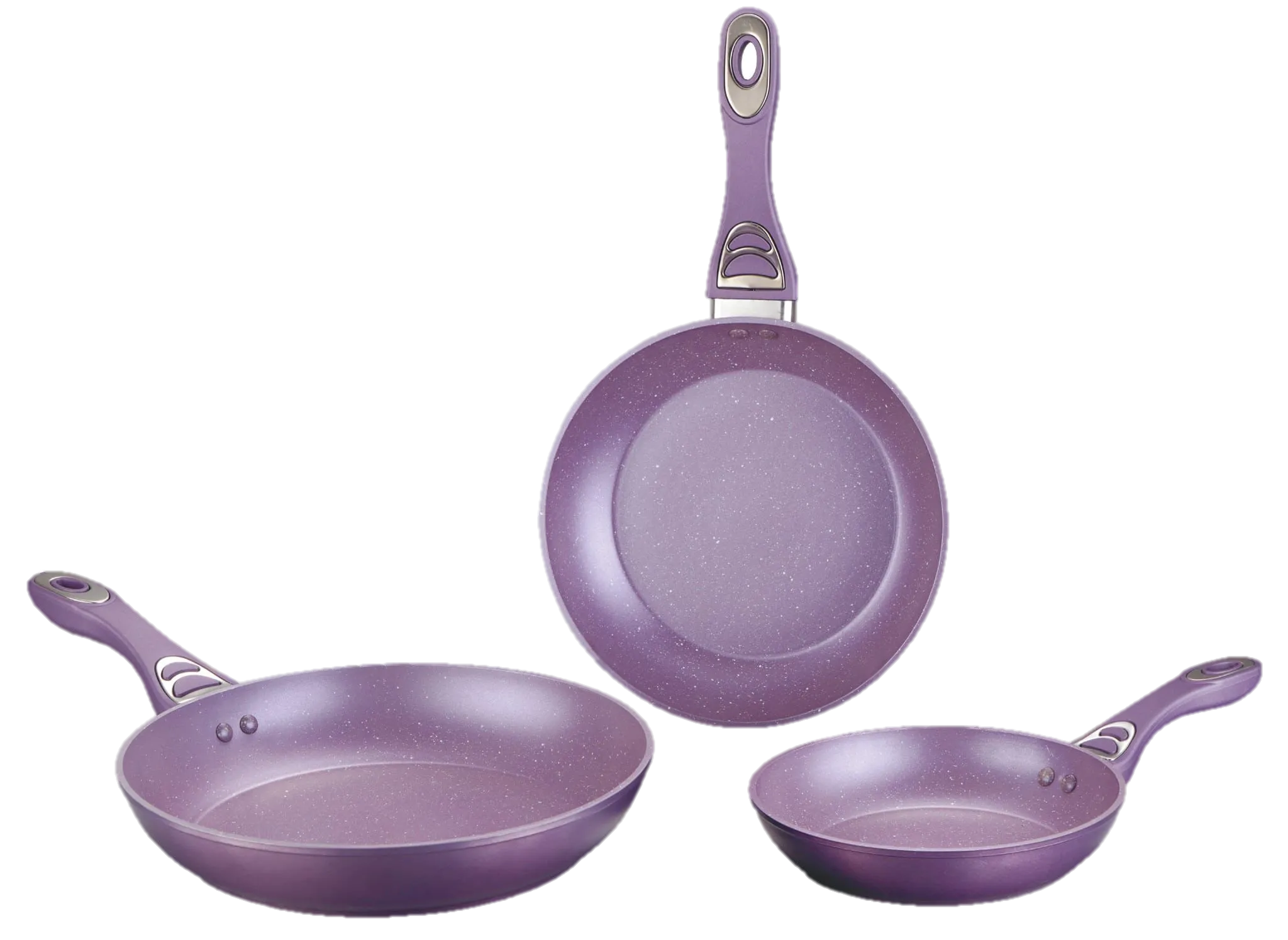 3 Frying Pan COMBO with marble coating- Juego de 3 Sartenes de Aluminio Fundido con cobertura de Marmol