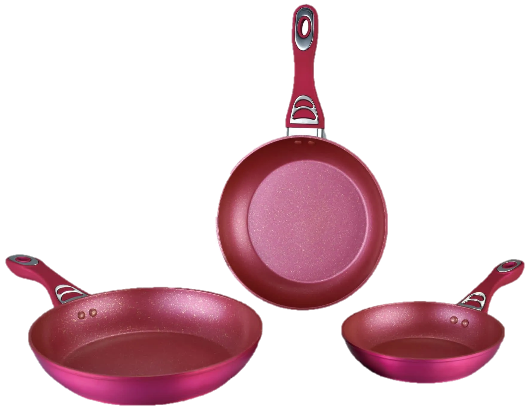 3 Frying Pan COMBO with marble coating- Juego de 3 Sartenes de Aluminio Fundido con cobertura de Marmol