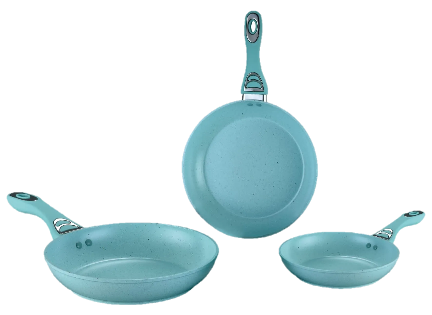 3 Frying Pan COMBO with marble coating- Juego de 3 Sartenes de Aluminio Fundido con cobertura de Marmol