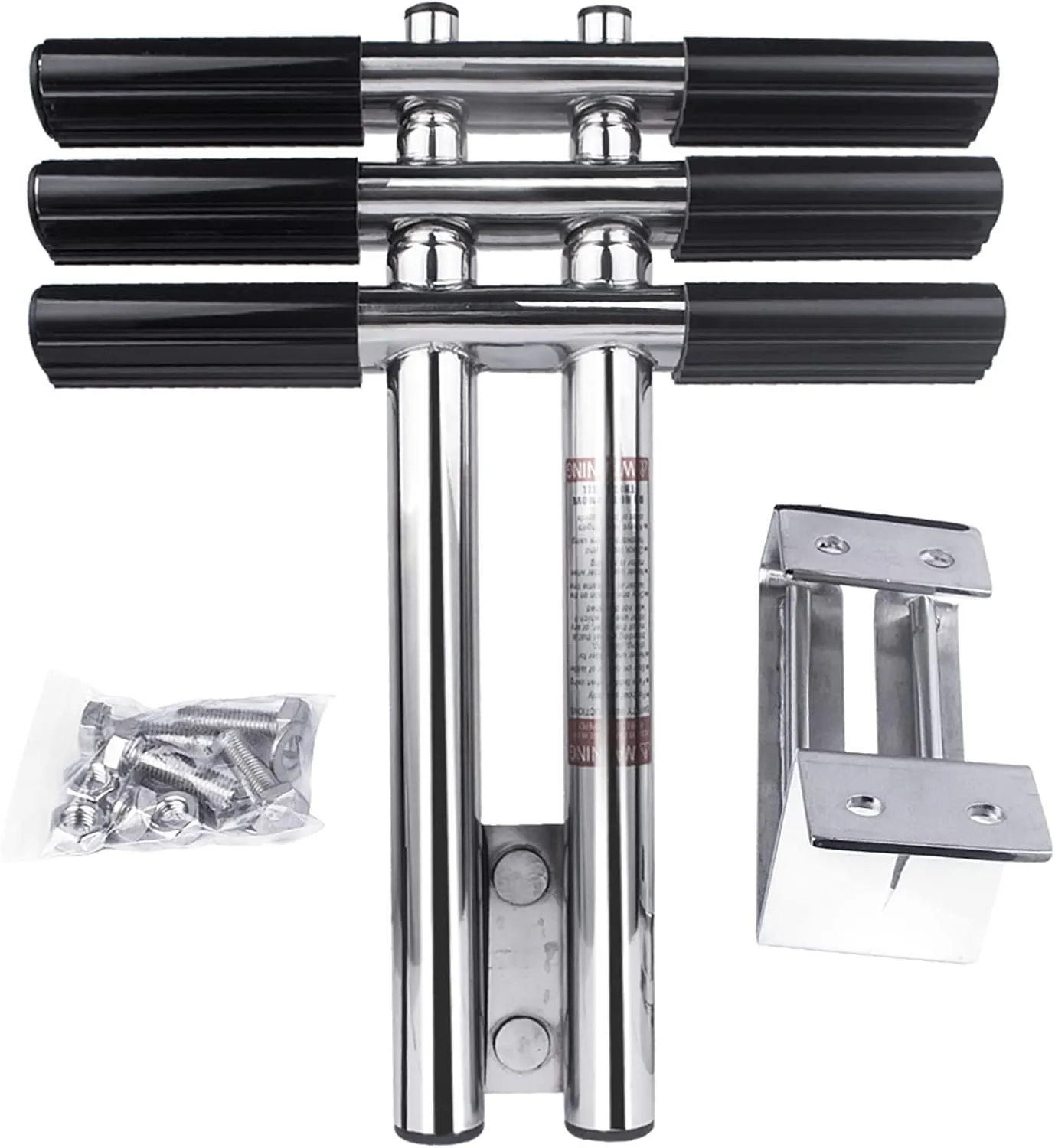 3 Step Boat Ladder, Stainless Steel Dive Boarding Ladders for Bass Fishing Boats, Heavy-Duty with Non-Slip Treads