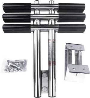 3 Step Boat Ladder, Stainless Steel Dive Boarding Ladders for Bass Fishing Boats, Heavy-Duty with Non-Slip Treads