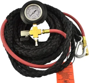 30’ Long Inflation/Lifting Line Kit for Pipe Plugs, Part Number 430-30, Plug Technologies 30’ Fill Kit/Retrieval Rope with Liquid Filled Gauge, 1/4” ID PVC Hose