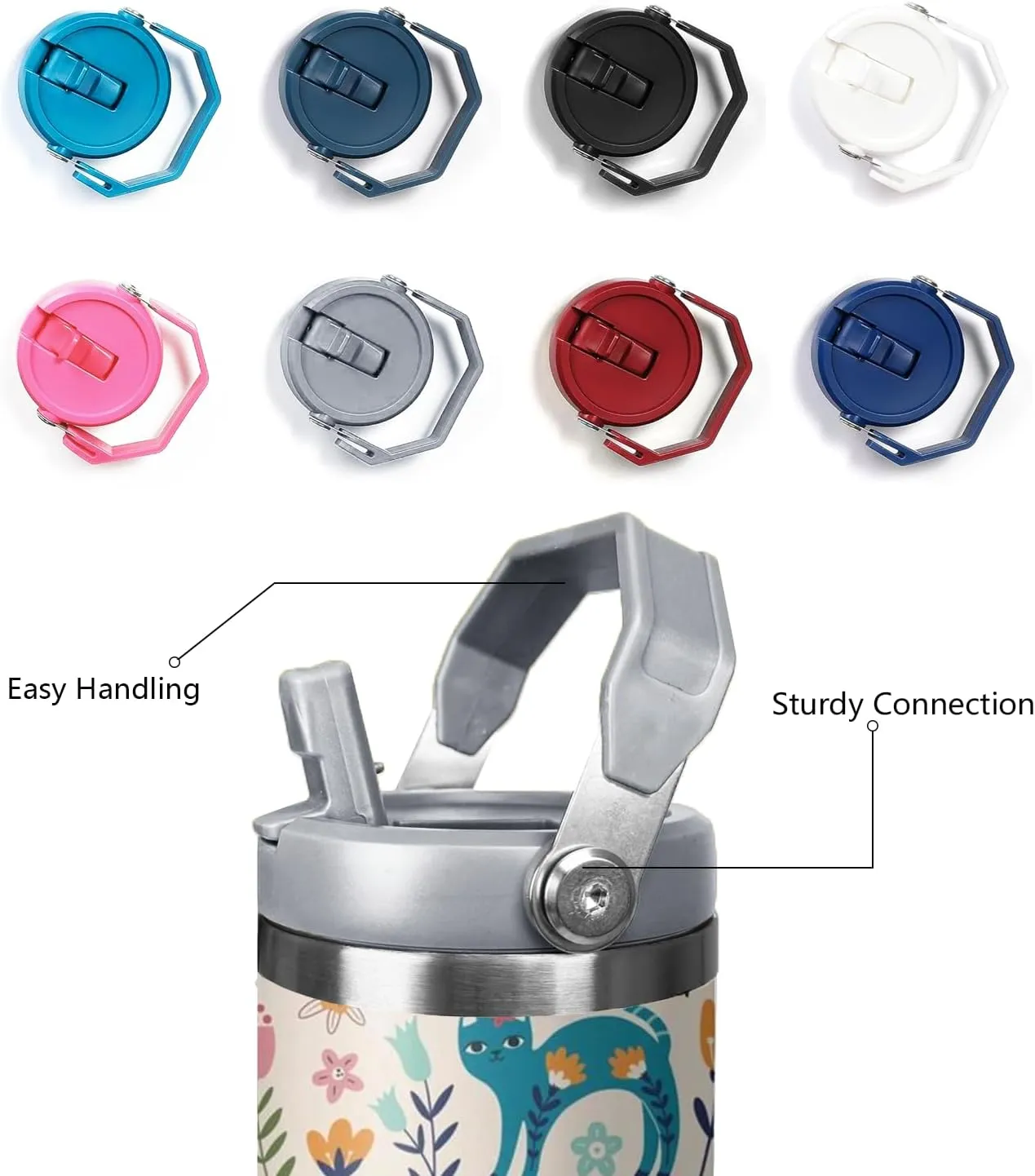 30 Oz Cat Flip StrawTumbler Lid and Straw,Funny Cat leakproof Insulated Stainless Steel Travel Coffee Cup Mugs Water Bottle,Cat Gifts for Cat Lovers