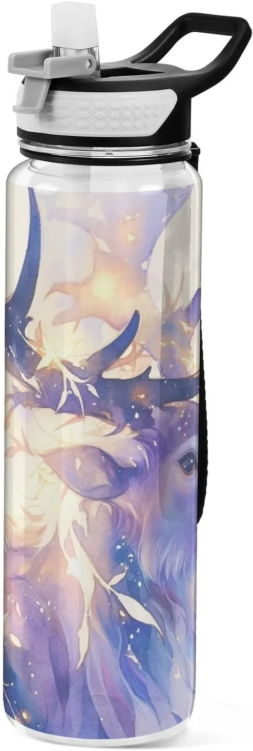 30 oz Dreamy Color Reindeer Water Bottles Wide Mouth Tritan Leak Proof & BPA Free non toxic Jugs for Drinking for Camping Camping Collapsible