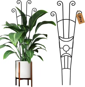 32.6in Plant Trellis for Climbing Plants Indoor, Expandable Large Metal Trellis for Potted Plants, Heavy-Duty Tall Pothos Plant Climber Support for Ivy Pothos Hoya Monstera, 2P