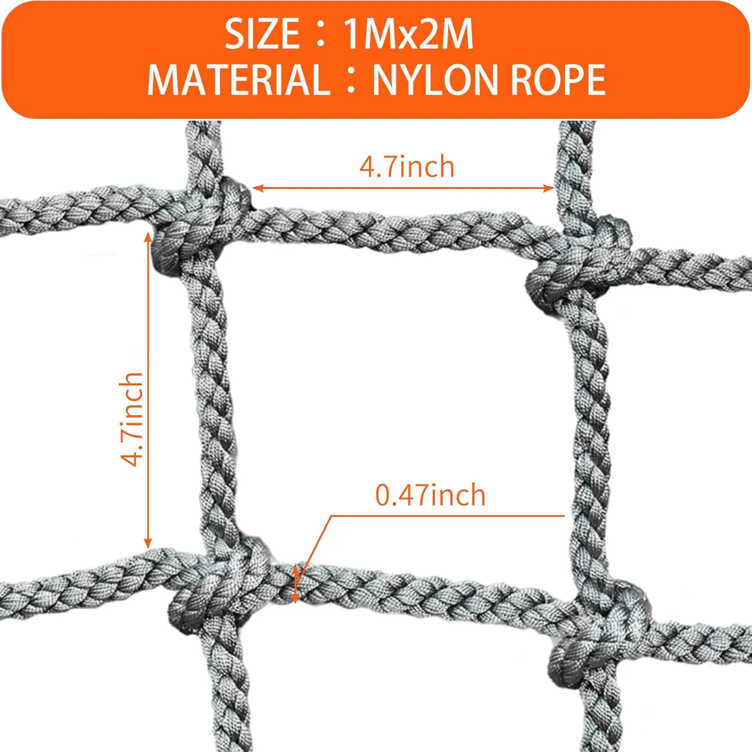 3.3' X 6.6' Nylon Playground Net, Heavy Duty Large Military Climbing Cargo Net, Kids Safety Protection Net, Rope Ladder, Swingset, for Kids & Adult, Indoor & Outdoor, Treehouse, Jungle Gyms …