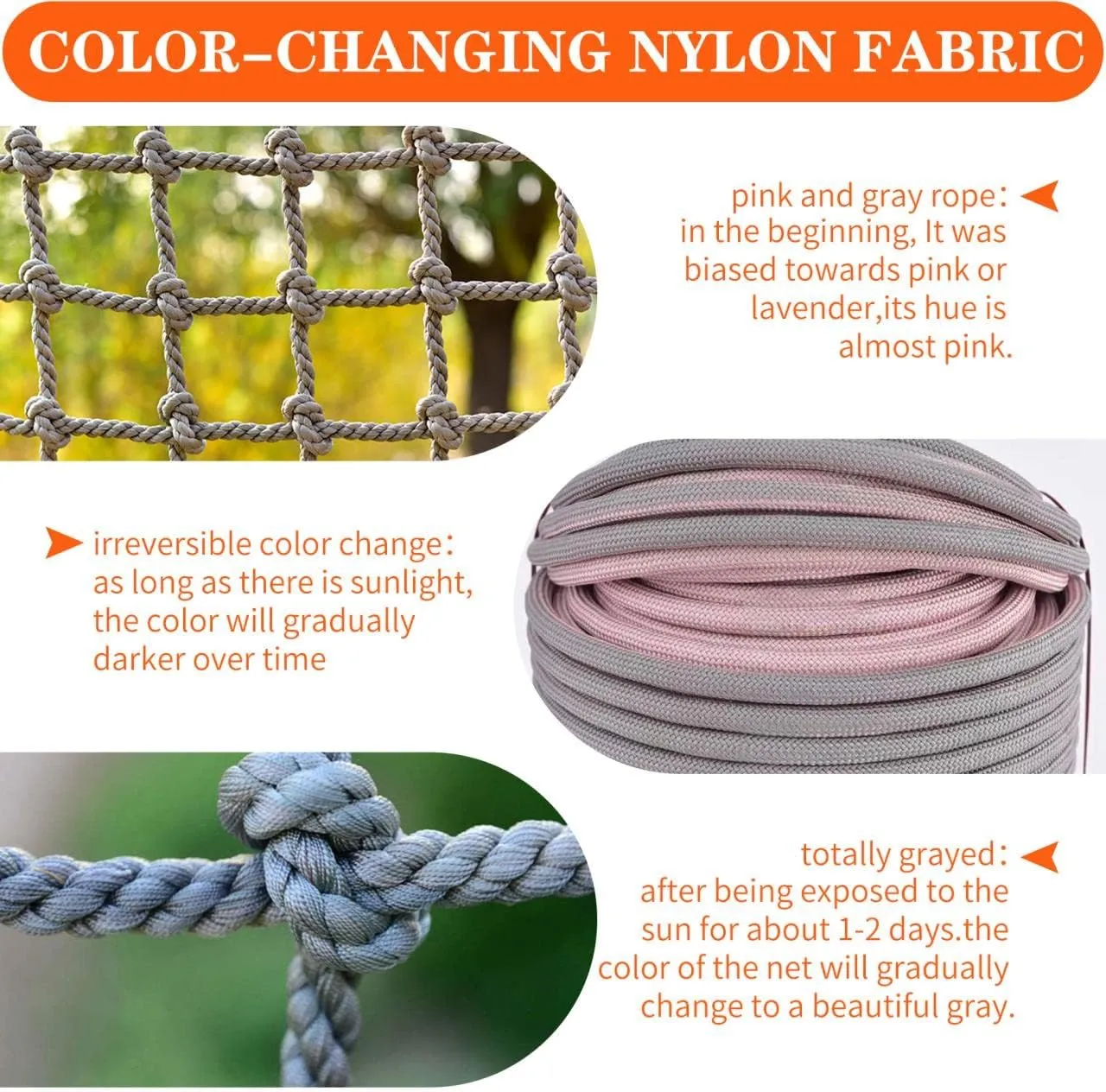 3.3' X 6.6' Nylon Playground Net, Heavy Duty Large Military Climbing Cargo Net, Kids Safety Protection Net, Rope Ladder, Swingset, for Kids & Adult, Indoor & Outdoor, Treehouse, Jungle Gyms …