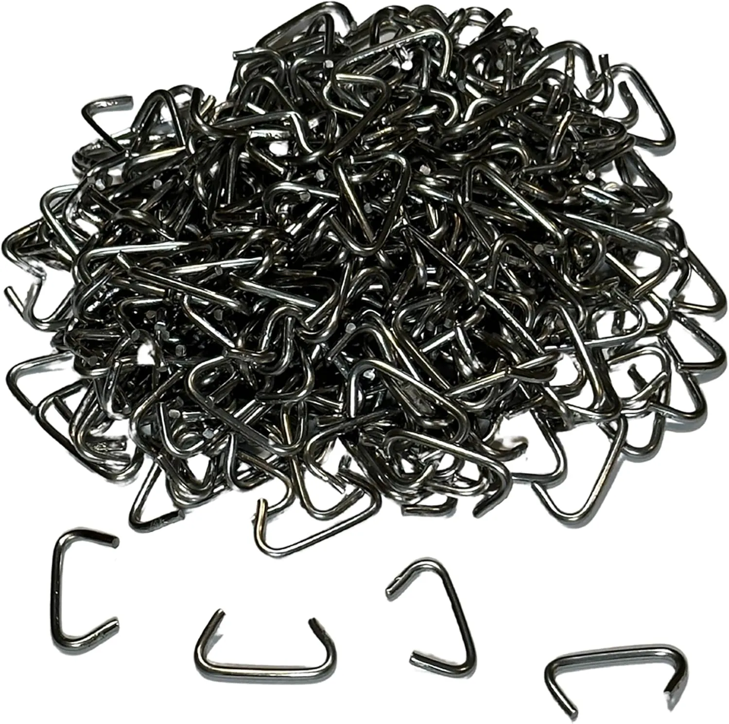 3/4 Inch Stainless Steel Hog Rings (320 Count Bag, 12oz) - Blunt Tip - Made in USA