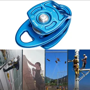 35KN Double Pulley – Professional Twin Sheave Climbing Pulley for Rigging & Hauling