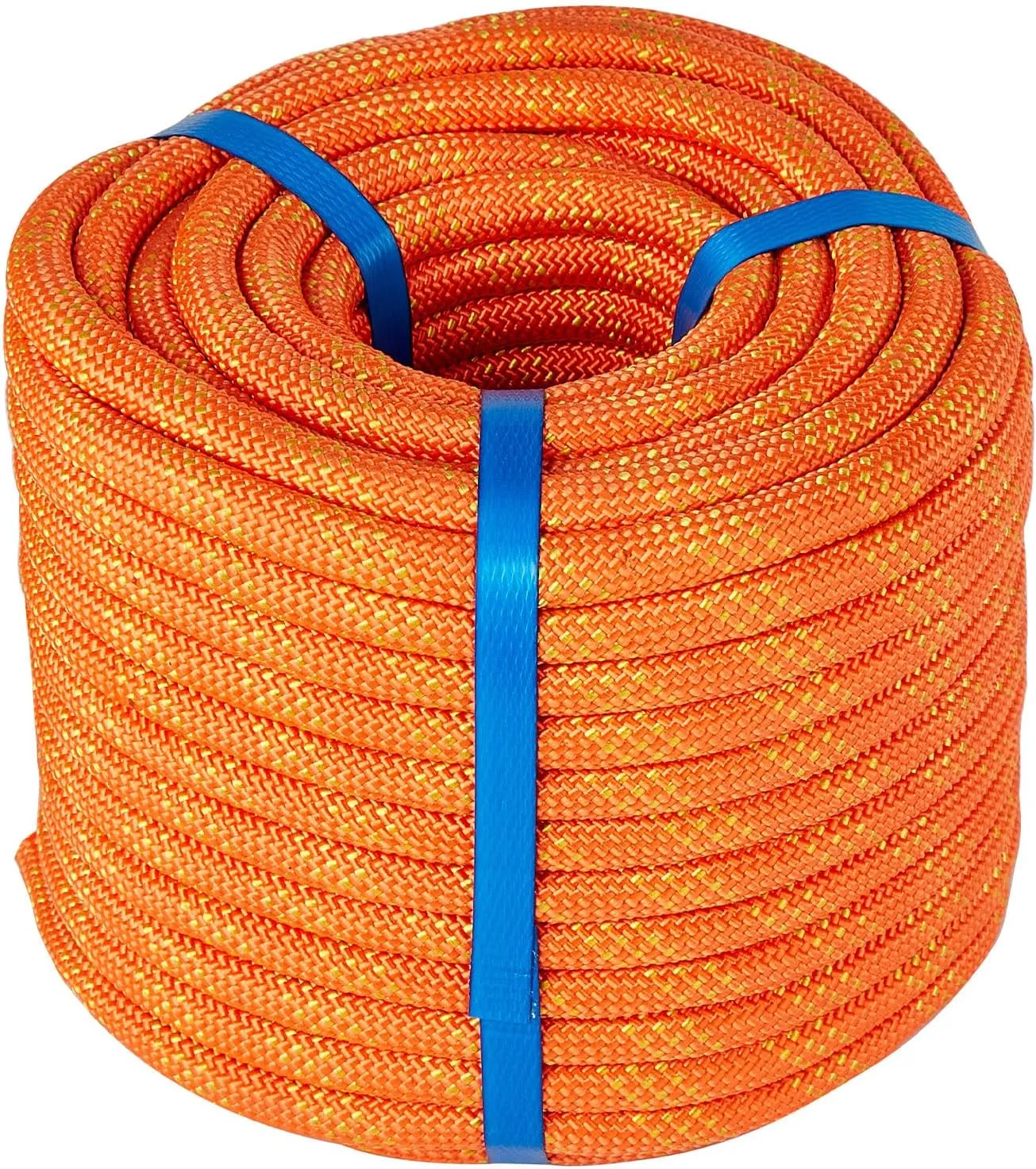 3/8 Inch 120ft Double Braided Polyester Arborist Rope, Heavy Duty Nylon Rope for Anchor, Tree Work, Cargo, Pulling, Sailing(Orange)