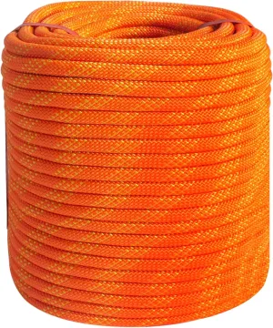 3/8 inch x 164 ft Braid Polyester Rope,Arborist Rigging Rope 3520lbs Breaking Strength Strong Pulling for Climbing,Camping,Sailing,Swings, etc. (Orange)
