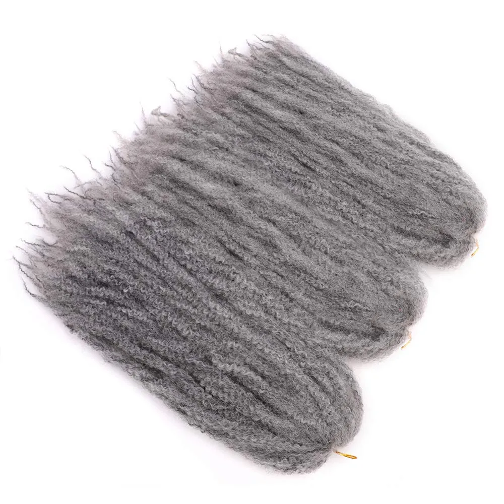 3Packs Marley Braiding Hair 18Inch Afro Marley Hair For Twists Synthetic Kinky Braiding Hair Extensions (Gary)