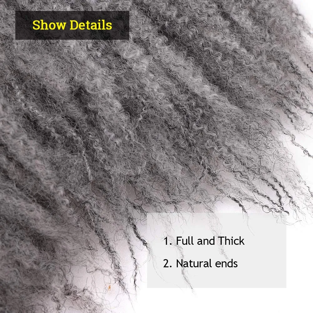 3Packs Marley Braiding Hair 18Inch Afro Marley Hair For Twists Synthetic Kinky Braiding Hair Extensions (Gary)