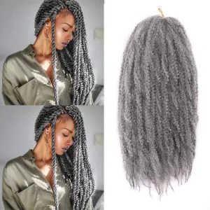 3Packs Marley Braiding Hair 18Inch Afro Marley Hair For Twists Synthetic Kinky Braiding Hair Extensions (Gary)