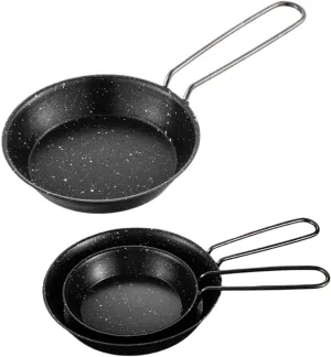 3Pcs Nonstick Camping Frying Pans Portable Quick Heating Skillets Folding Cookware Pots For Hiking BBQ Picnics Fishing