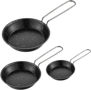 3Pcs Nonstick Camping Frying Pans Portable Quick Heating Skillets Folding Cookware Pots for Hiking BBQ Picnics Fishing