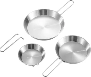 3Pcs Nonstick Outdoor Cooking Pans Portable Frying Pans With Removable Handle Quick Heating Skillets Outdoor Cookware