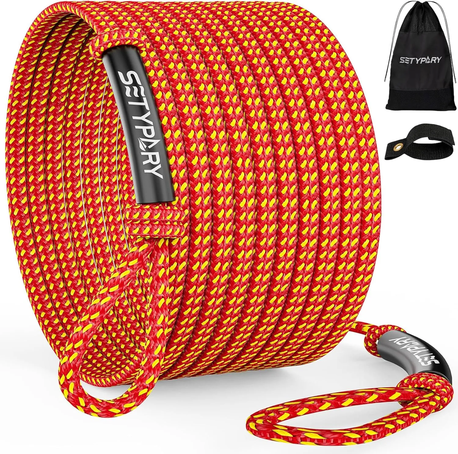 4-6K 60FT Boat Tow Rope for Tubing, Fits 1-4 Person Towable Tubes Boating, Heavy-Duty Floating Tube Tow Rope for Watersports
