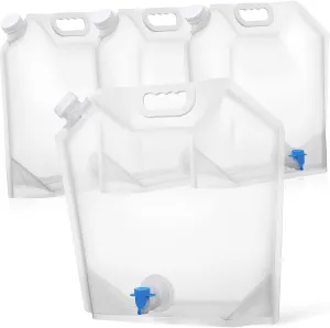 4Pcs Outdoor Collapsible Water Containers Portable Water Jugs with Spout for Sports Camping Hiking and Riding Design for Easy Visibility