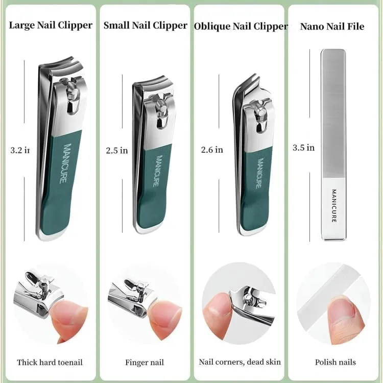 4pcs Stainless Steel Nail Knife Set – Portable Rotating Nail Clipper & Trimmer Kit for Home & Travel Grooming (Light Pink, One Size)