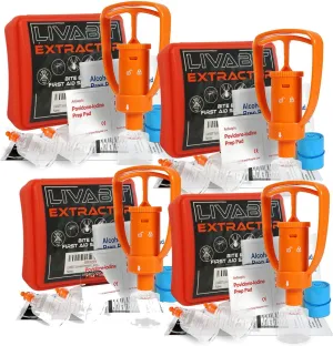 4X Snake Bite Kit, Bee Sting Kit, Emergency First Aid Venom Extractor Suction Pump for Camping, Hiking and Backpacking