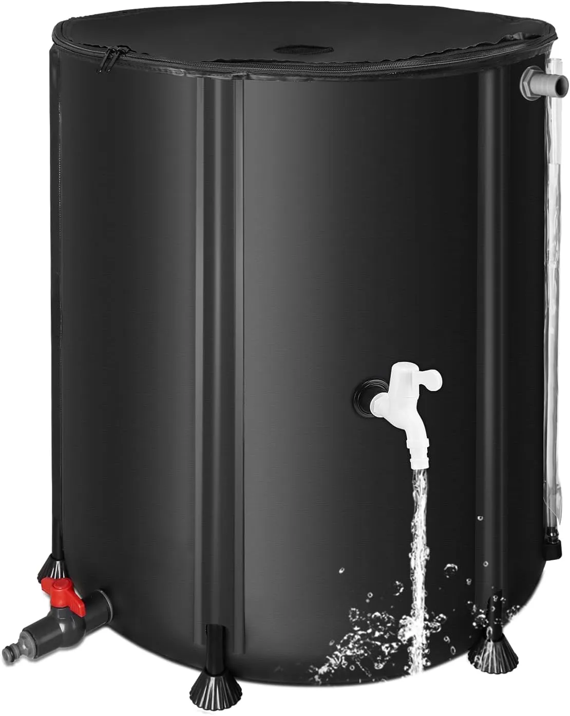 50 Gallon / 200L Collapsible Rain Barrel, 500D Oxford Cloth Rain Barrels to Collect Rainwater from Gutter, Portable Rain Water Collection System Catcher Container Storage Tank Without Hose