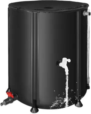 50 Gallon / 200L Collapsible Rain Barrel, 500D Oxford Cloth Rain Barrels to Collect Rainwater from Gutter, Portable Rain Water Collection System Catcher Container Storage Tank Without Hose