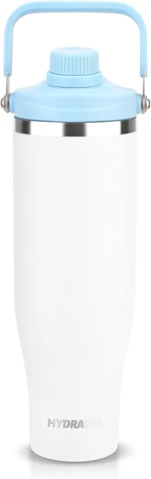 50 oz Stainless Steel Water Bottle with Spout Lid & Handle, Insulated Large Hydration Bottle for Cold & Hot Drinks, Leak-Proof Metal Tumbler for Travel, Gym, and Outdoor