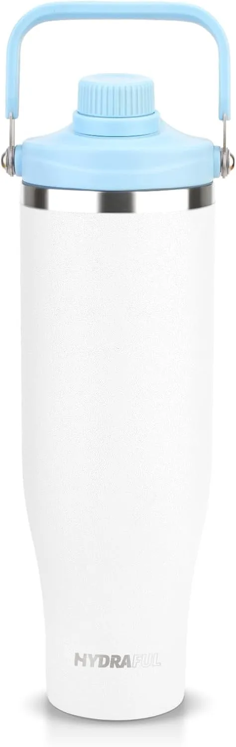50 oz Stainless Steel Water Bottle with Spout Lid & Handle, Insulated Large Hydration Bottle for Cold & Hot Drinks, Leak-Proof Metal Tumbler for Travel, Gym, and Outdoor