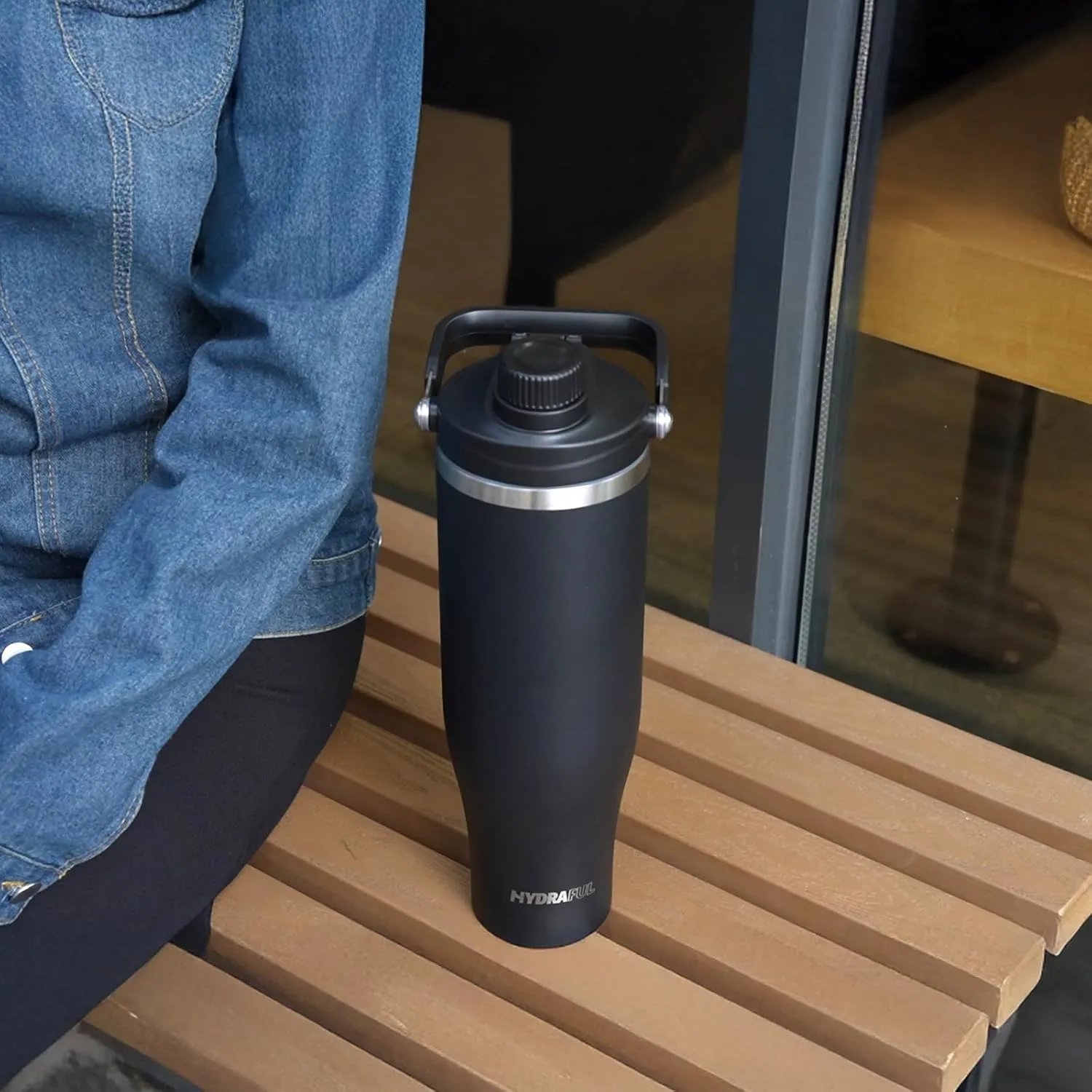 50 oz Stainless Steel Water Bottle with Spout Lid & Handle, Insulated Large Hydration Bottle for Cold & Hot Drinks, Leak-Proof Metal Tumbler for Travel, Gym, and Outdoor