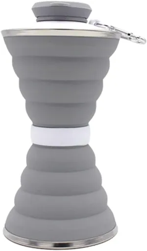 500mL Collapsible Soft Kettle Cycling Silicone Water Bottle Gym Sports Outdoor for Outdoor Exercise Sport Ornaments (Color : Green) (Gray)