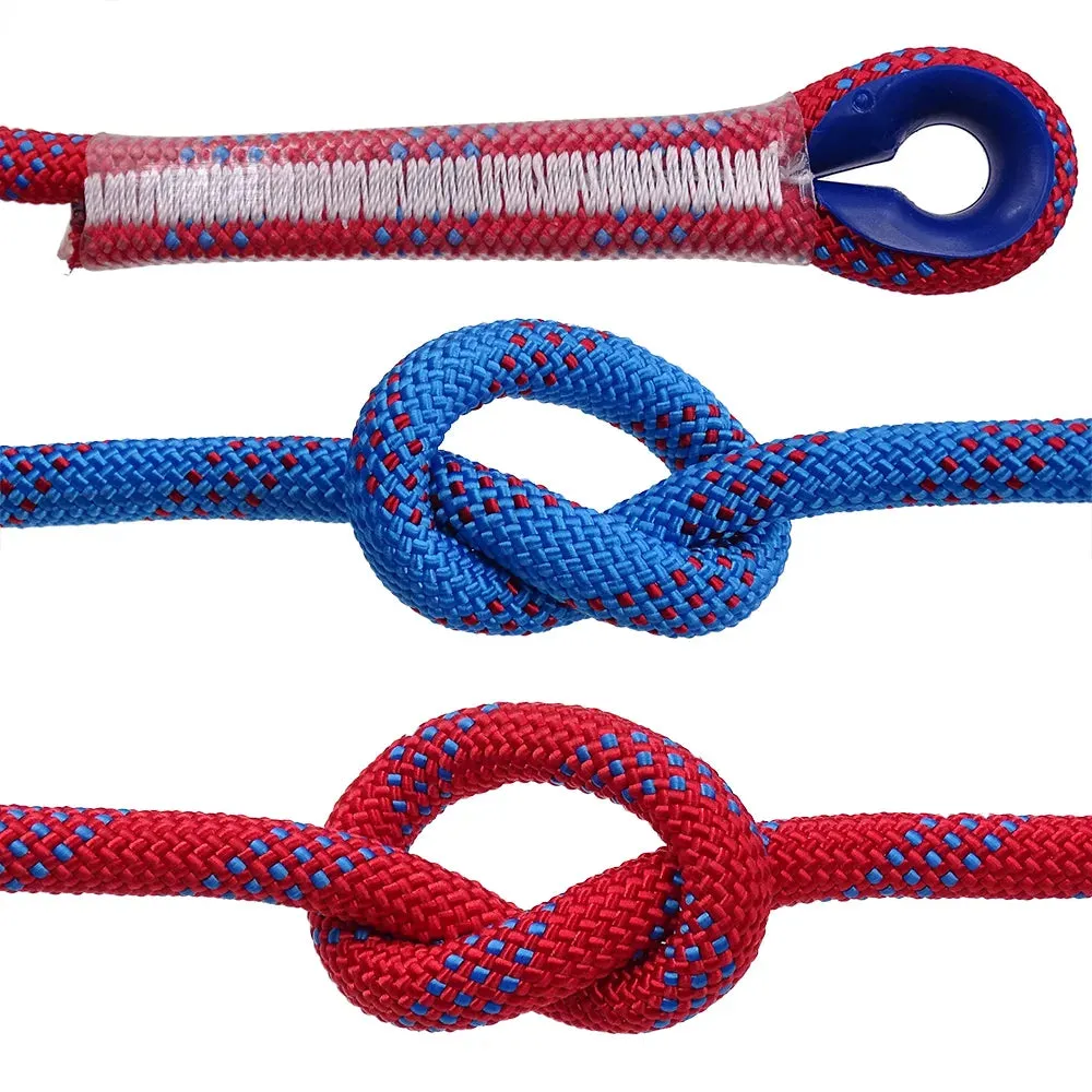 50m Outdoor Static Rock Climbing Rope 10mm Tree Wall Climbing Equipment Gear Survival Fire Escape Rescue Safety Rope 10m 20m 30m