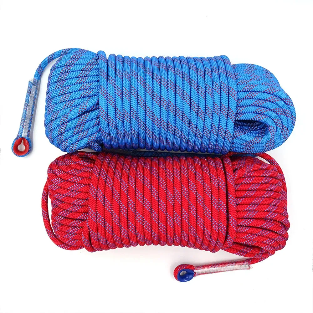 50m Outdoor Static Rock Climbing Rope 10mm Tree Wall Climbing Equipment Gear Survival Fire Escape Rescue Safety Rope 10m 20m 30m