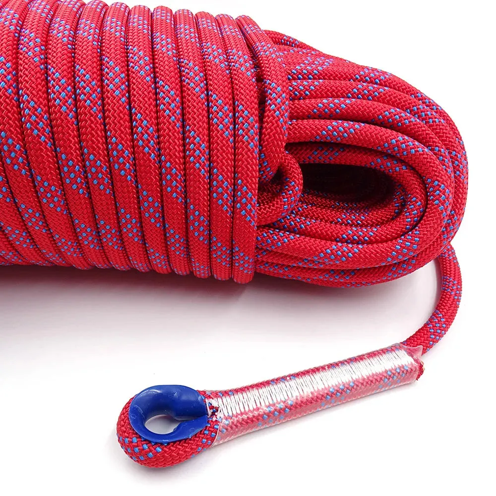 50m Outdoor Static Rock Climbing Rope 10mm Tree Wall Climbing Equipment Gear Survival Fire Escape Rescue Safety Rope 10m 20m 30m