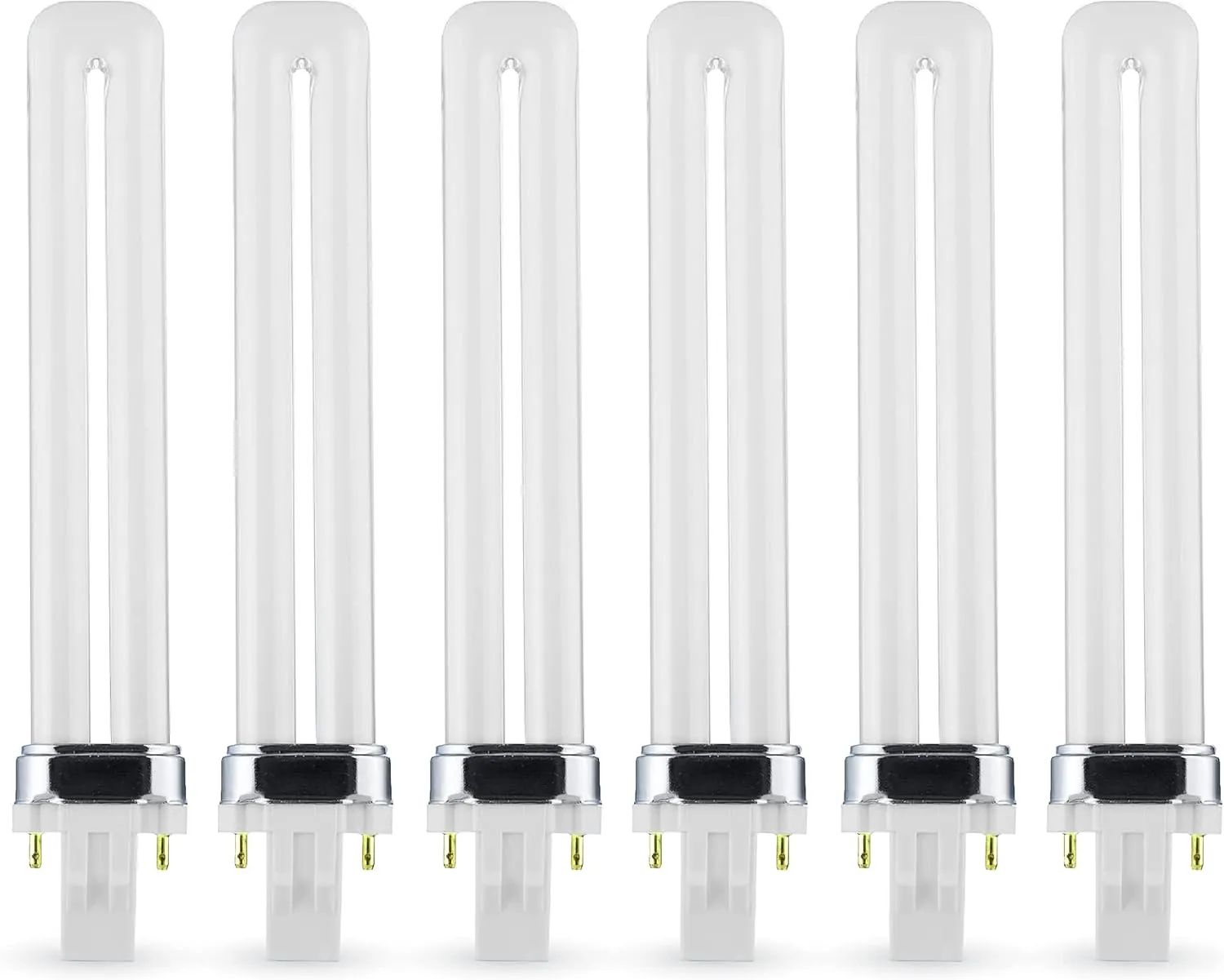 (6 Pack) PL-13W 841, 2 Pin GX23, 13 Watt Single U-Shaped Twin Tube, Compact Fluorescent Light Bulb, Replaces Philips PLS13W41 GX23, Sylvania CF13DS841 GX23