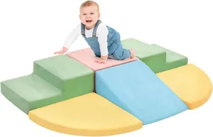 6-Piece Toddler Climbing & Crawl Soft Foam Block Activity Play Set, Indoor Foam Toys for Kids