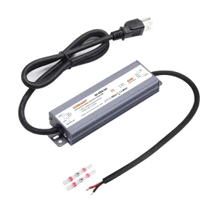 60W IP67 Waterproof Constant Voltage LED Driver Power Supply Transformer, 100-240V AC Universal Input with Plug, Output 24V DC 2.5A Max. for Outdoor LED Lighting