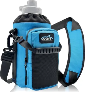64 OZ Hydro Carrier Large - Insulated Water Bottle Sling w/Carry Handle, Shoulder Strap, Wallet and Two Pouches - The Perfect Flask Accessory